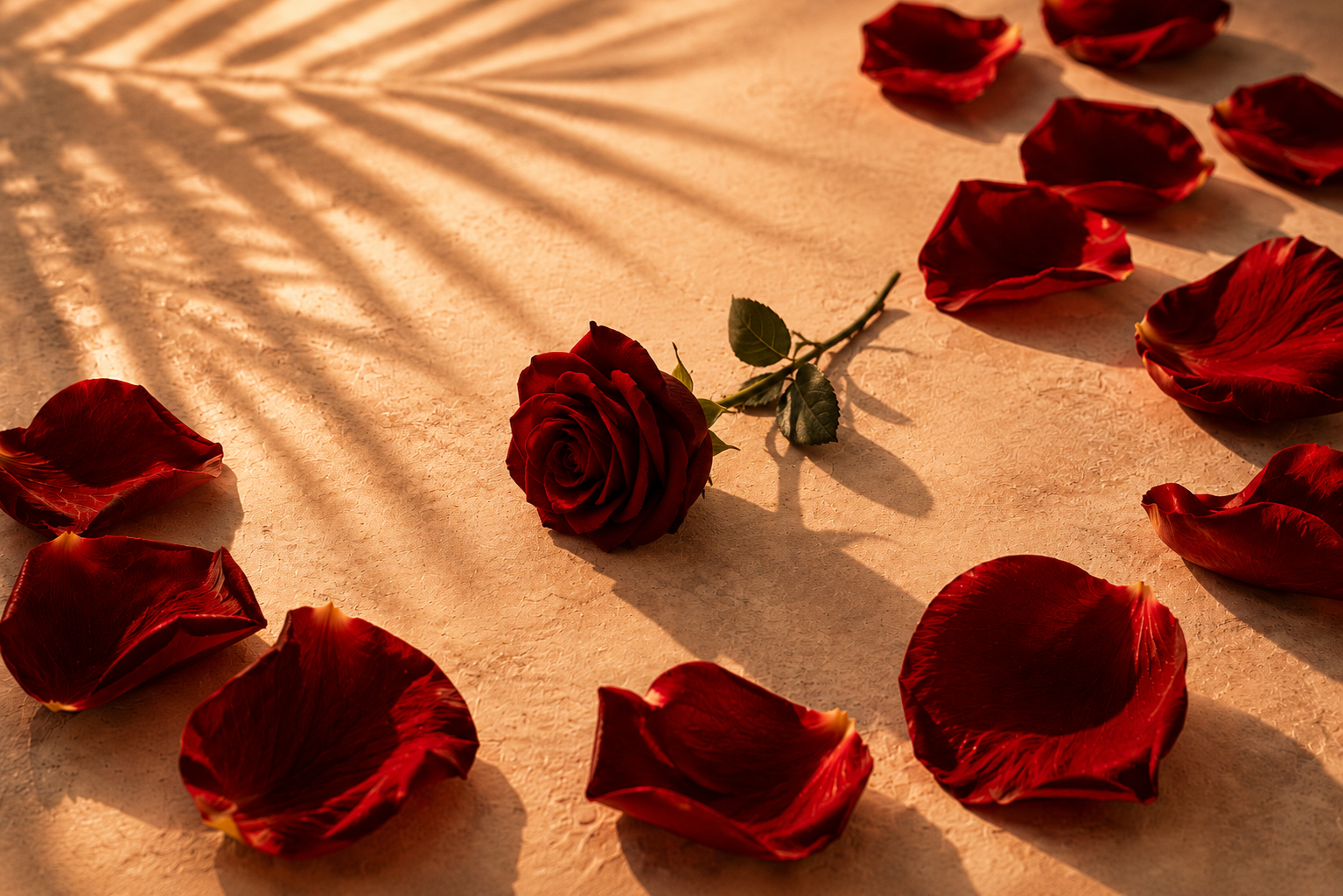 Pétales de rose au coucher du soleil — Yes in Paradise, La Réunion